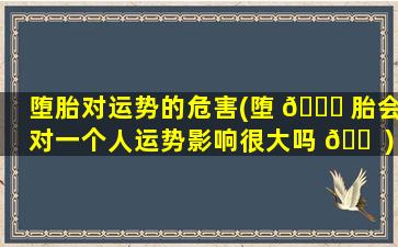 堕胎对运势的危害(堕 🐘 胎会对一个人运势影响很大吗 🐠 )